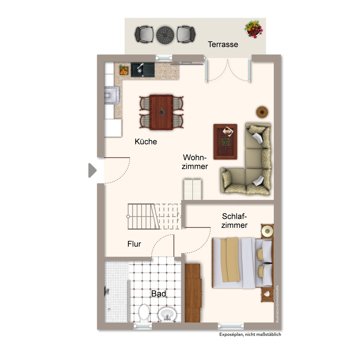 Grundriss OG- Ferienhaus Seepferdchen