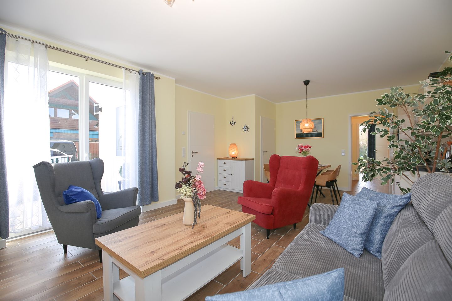 Wohnzimmer Ferienwohnung Seestern