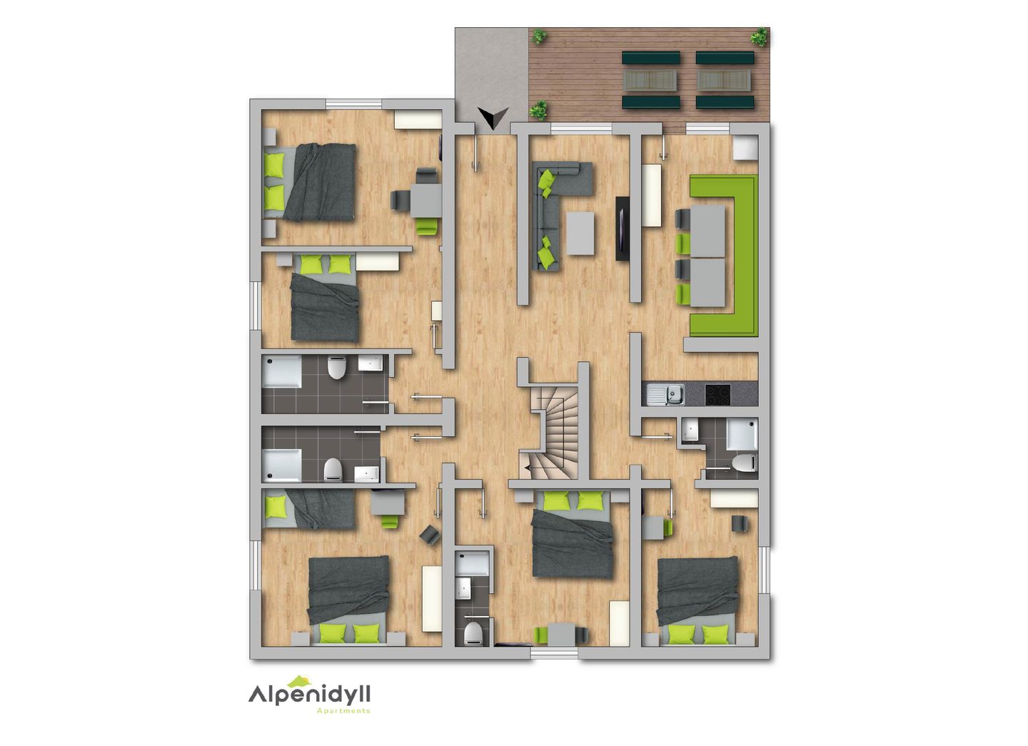  Apartment Sonnenhang by Alpenidyll Apartments Haus i. Ennstal - Grundriss, 2D Plan