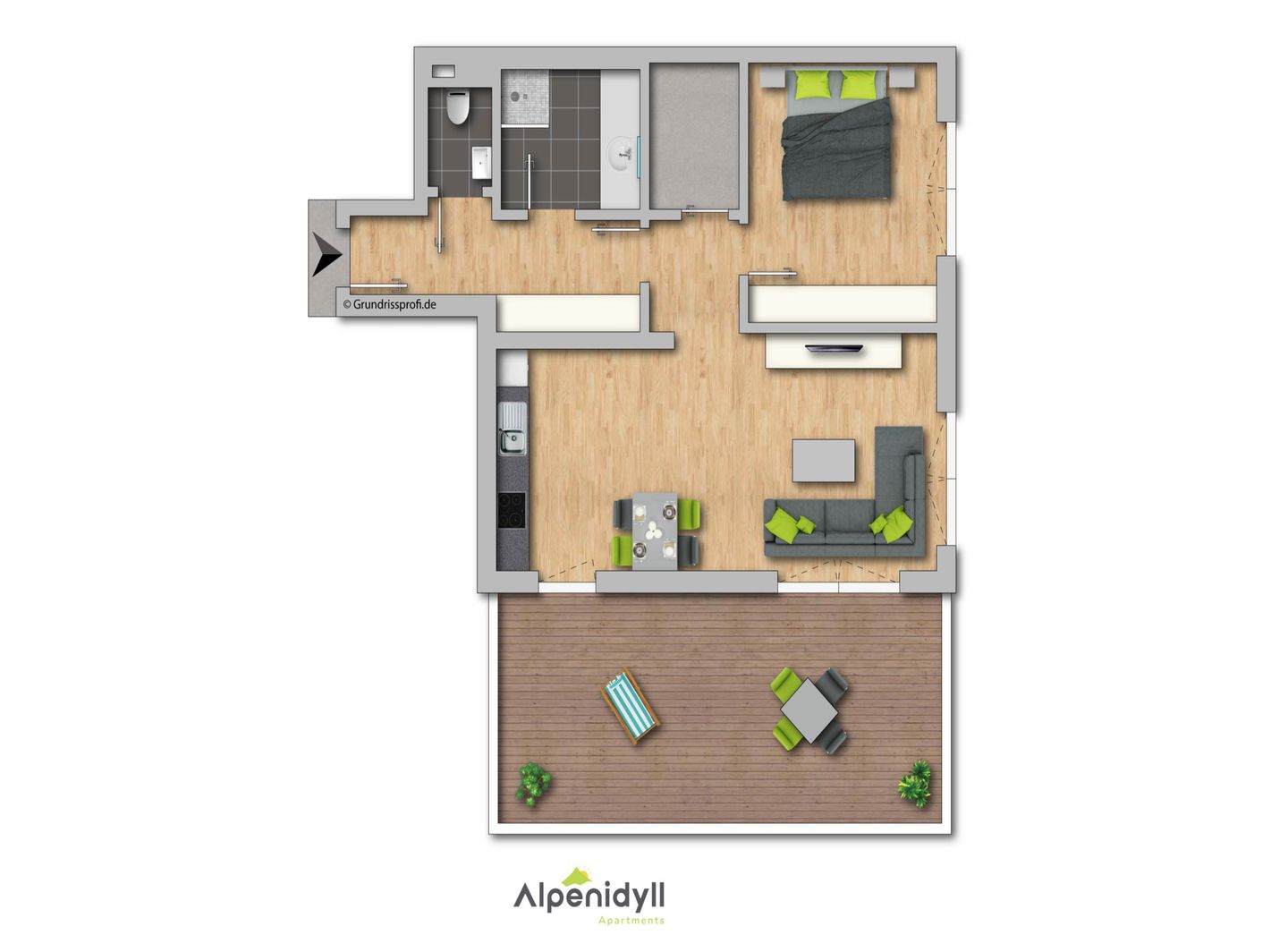  Apartment Grimming by Alpenidyll Apartments Gröbming - Grundriss, 2D Plan