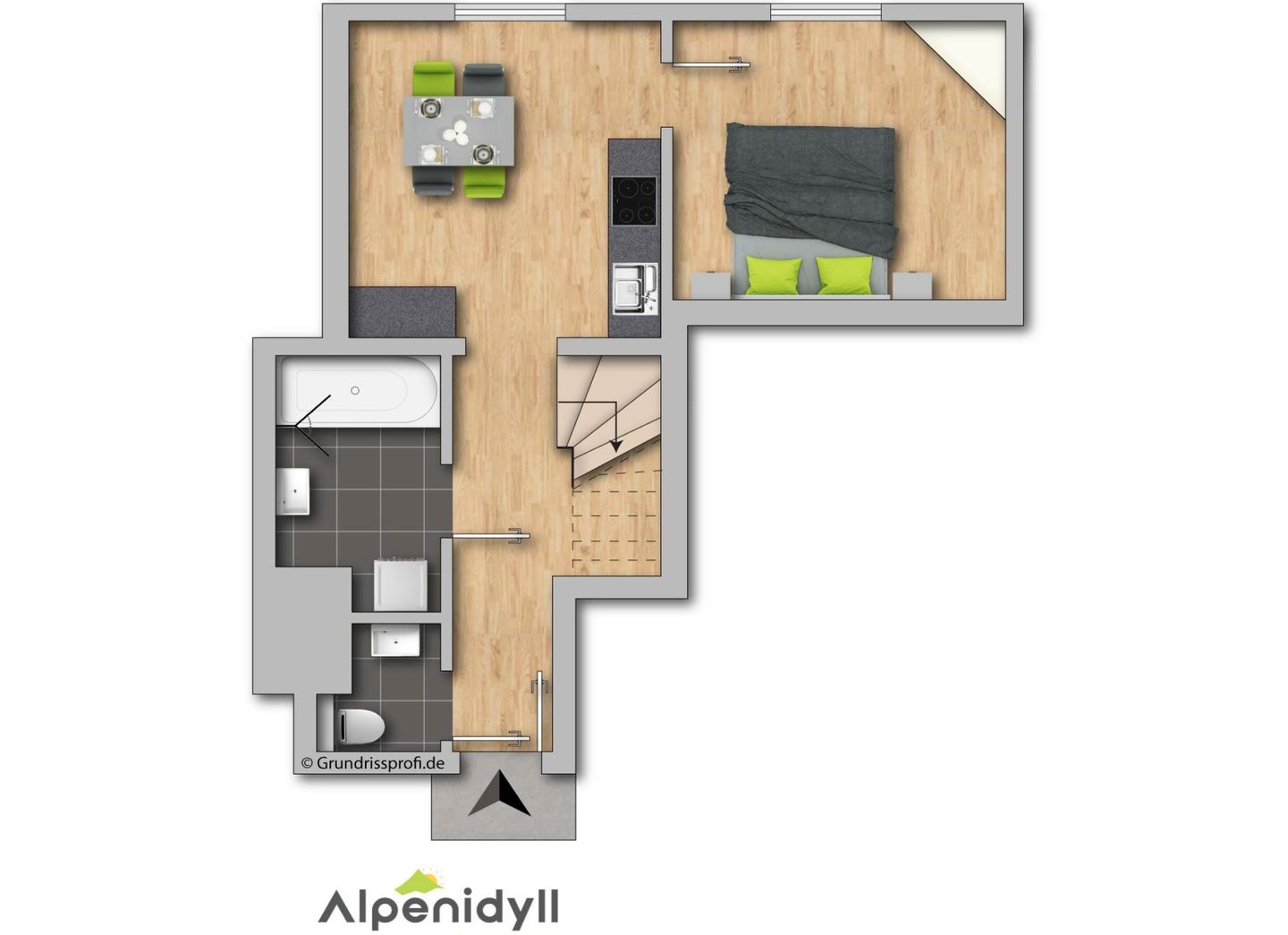  KUL  App. 4 by Alpenidyll Apartments Öblarn - Floor plan, 2D Plan