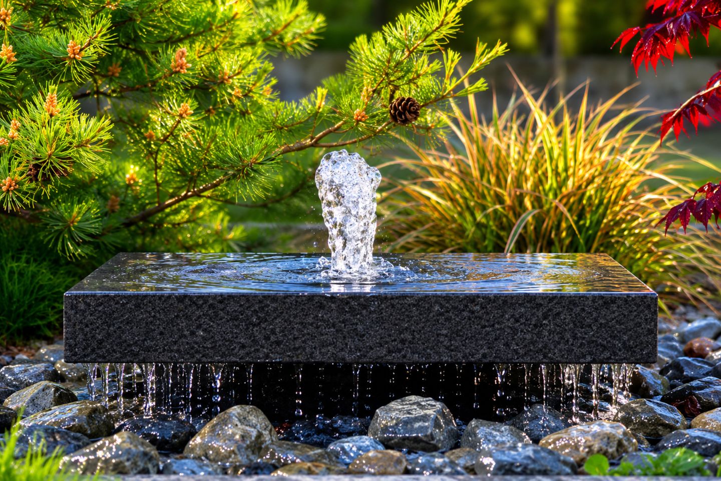 Wasserspiel im Garten