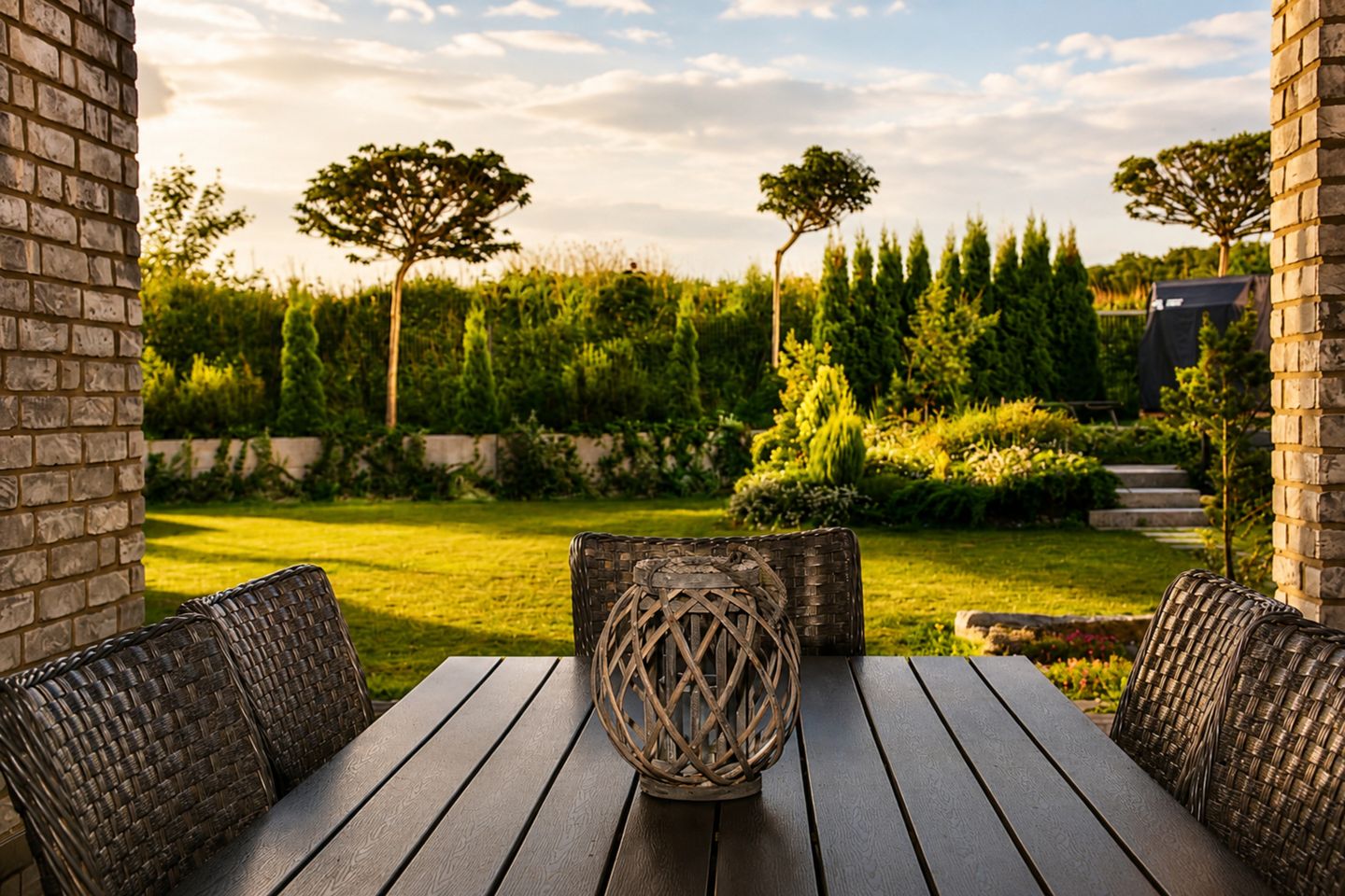 Terrasse mit Blick in den Garten