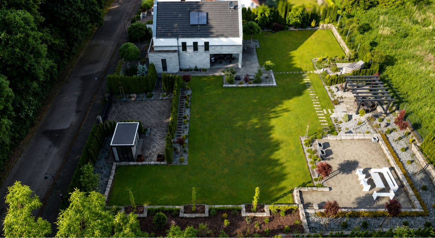 Vogelperspektive Garten