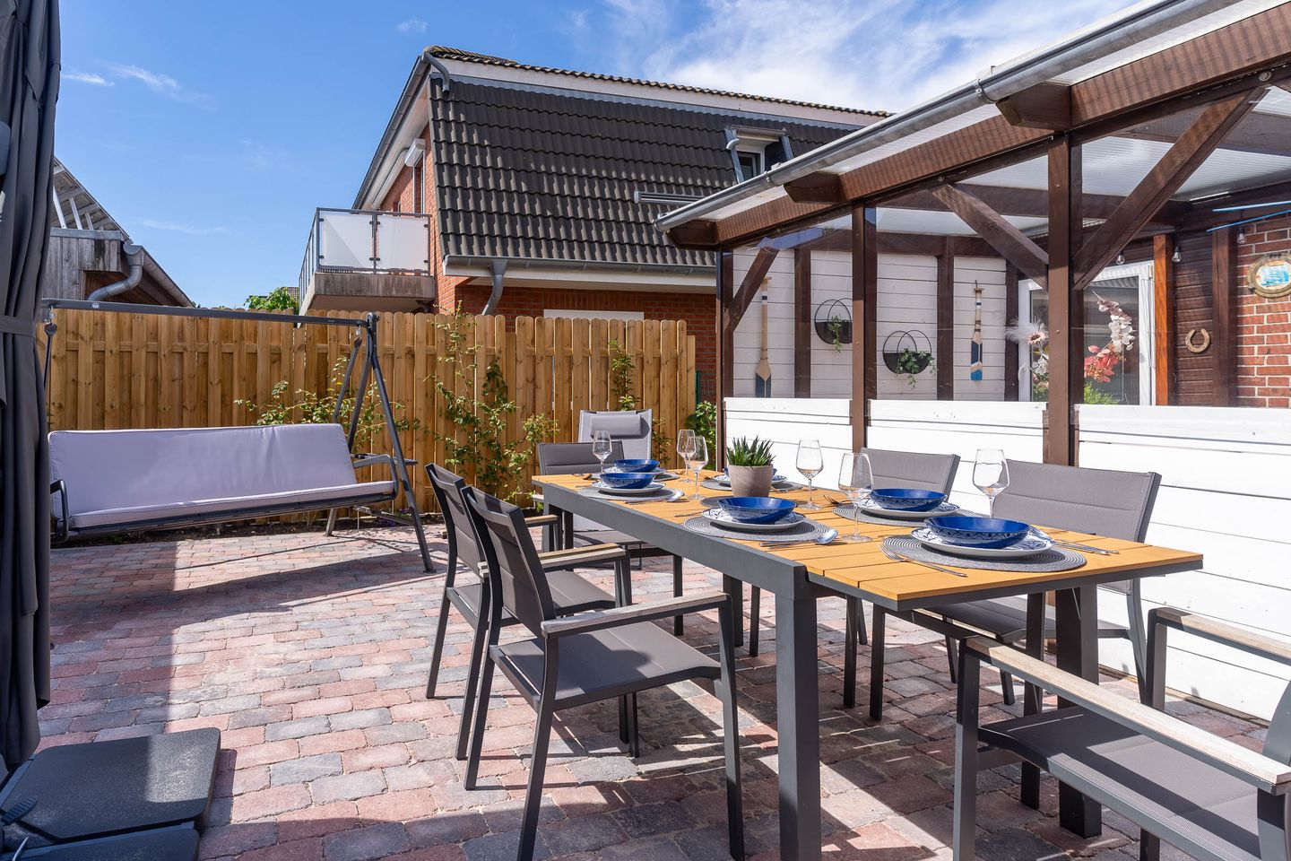 Ferienhaus Wellenhus Terrasse