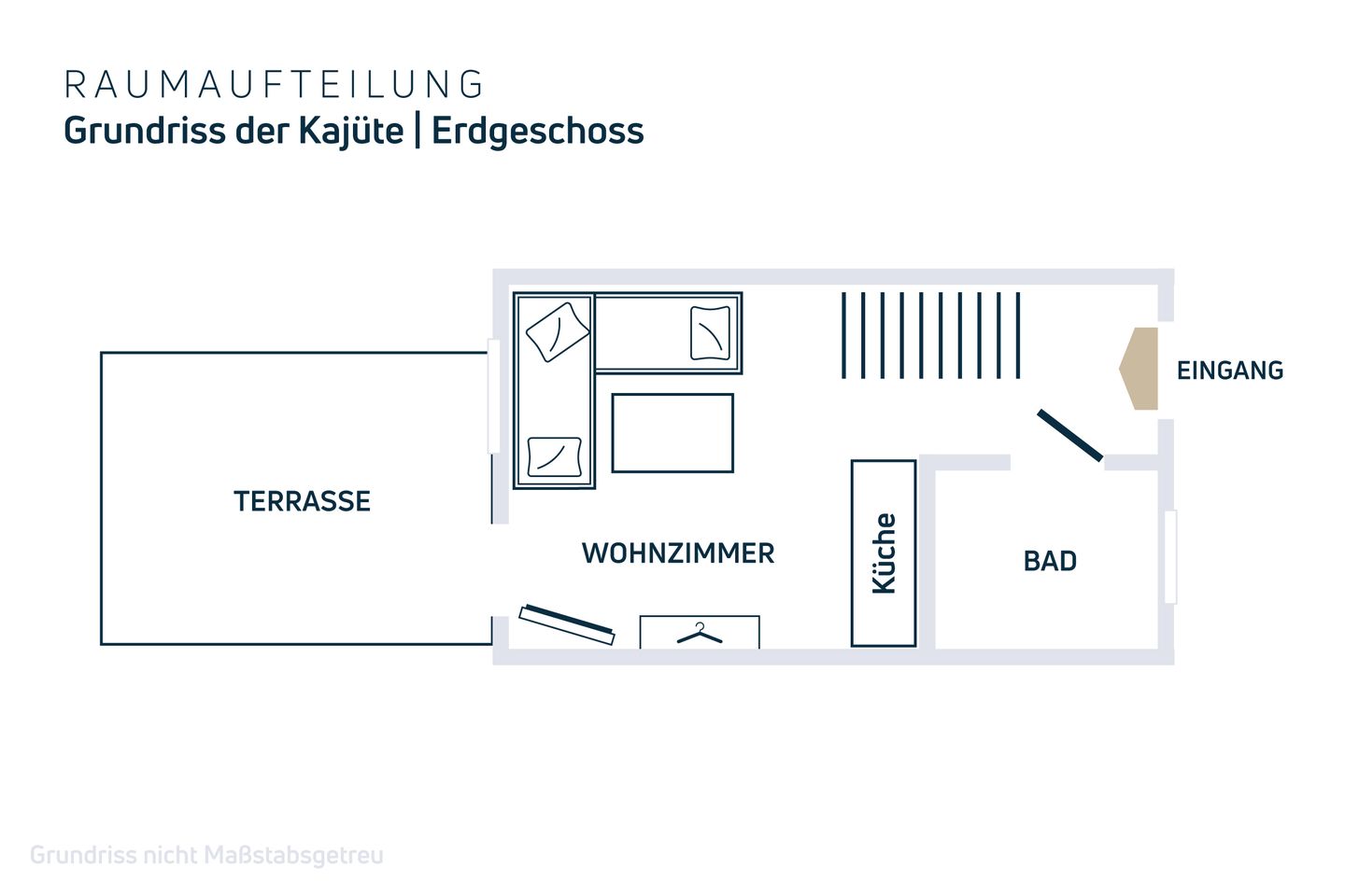  Sierksdorfer Kajüte 36 Sierksdorf - Grundriss der Kajüte im Ergeschoss