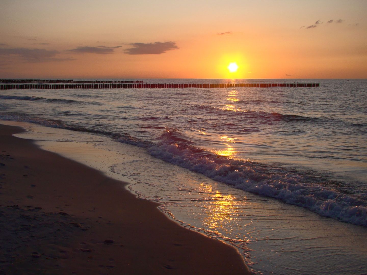 Strandabschnitt Usedom Sonnenuntergang