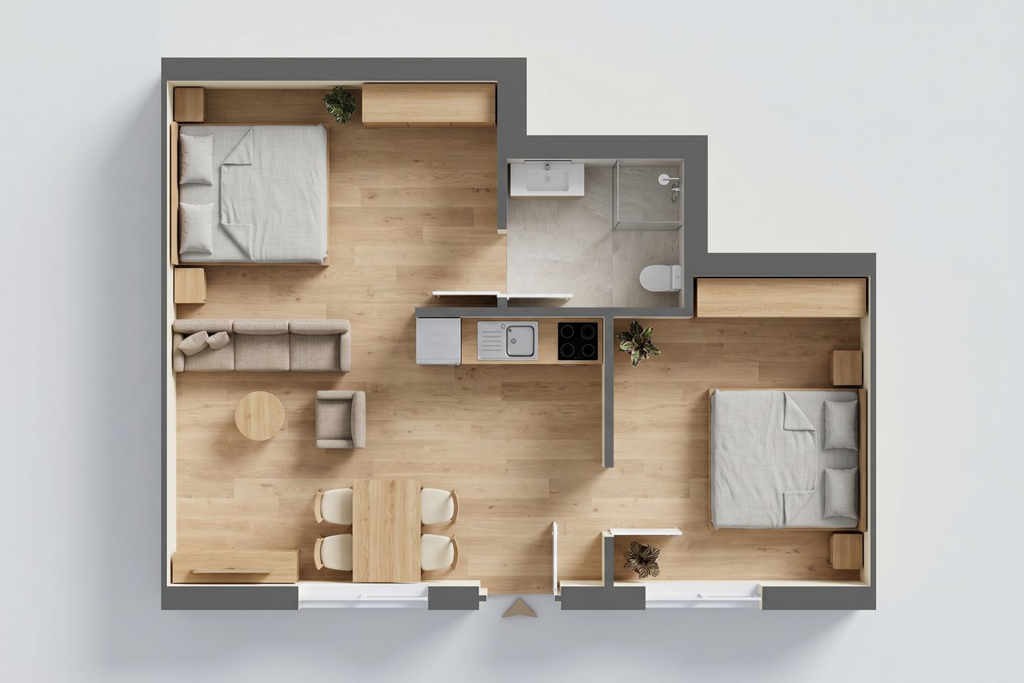 Ferienwohnung Thurbruch mit Sonnenterrasse, ruhig gelegen und perfekt für 4 Personen. Zirchow - Grundriss
