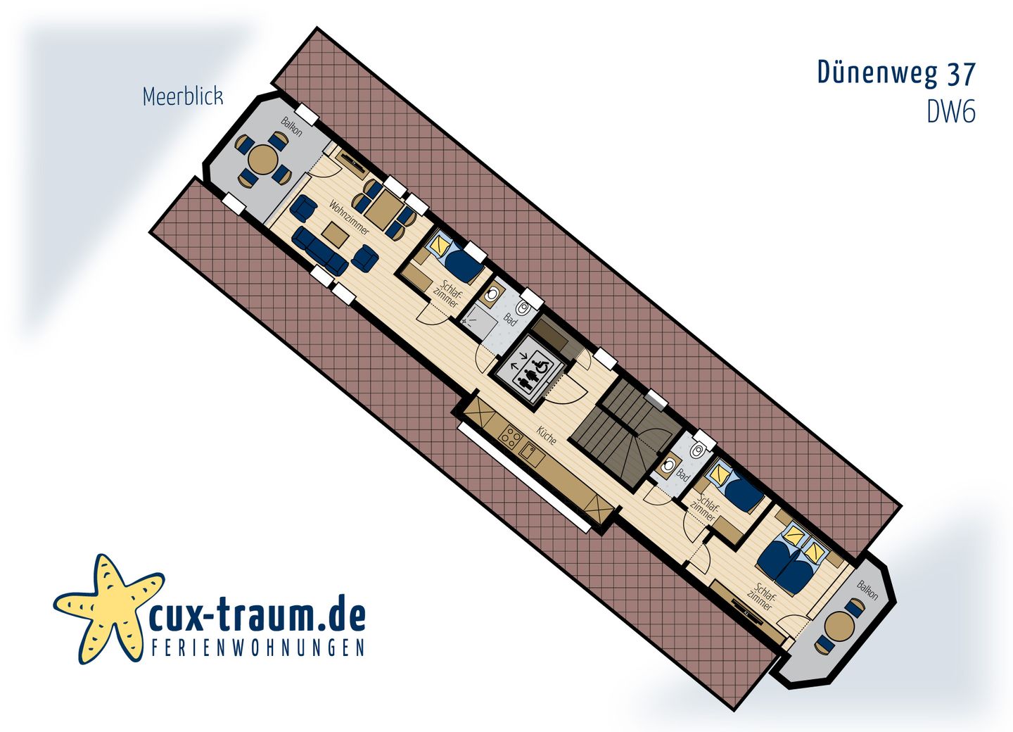  Penthouse Dünenweg 37 Duhnen - Grundriss