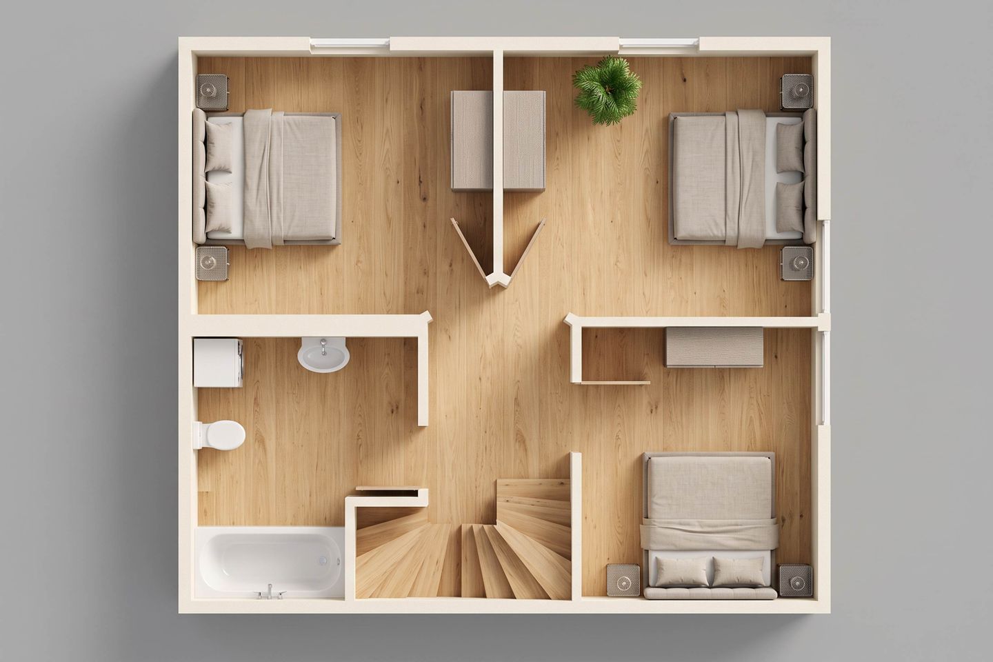  Ferienhaus Wiesenblick mit Kamin, Terrasse, Badewanne und Dusche Korswandt - Grundriss