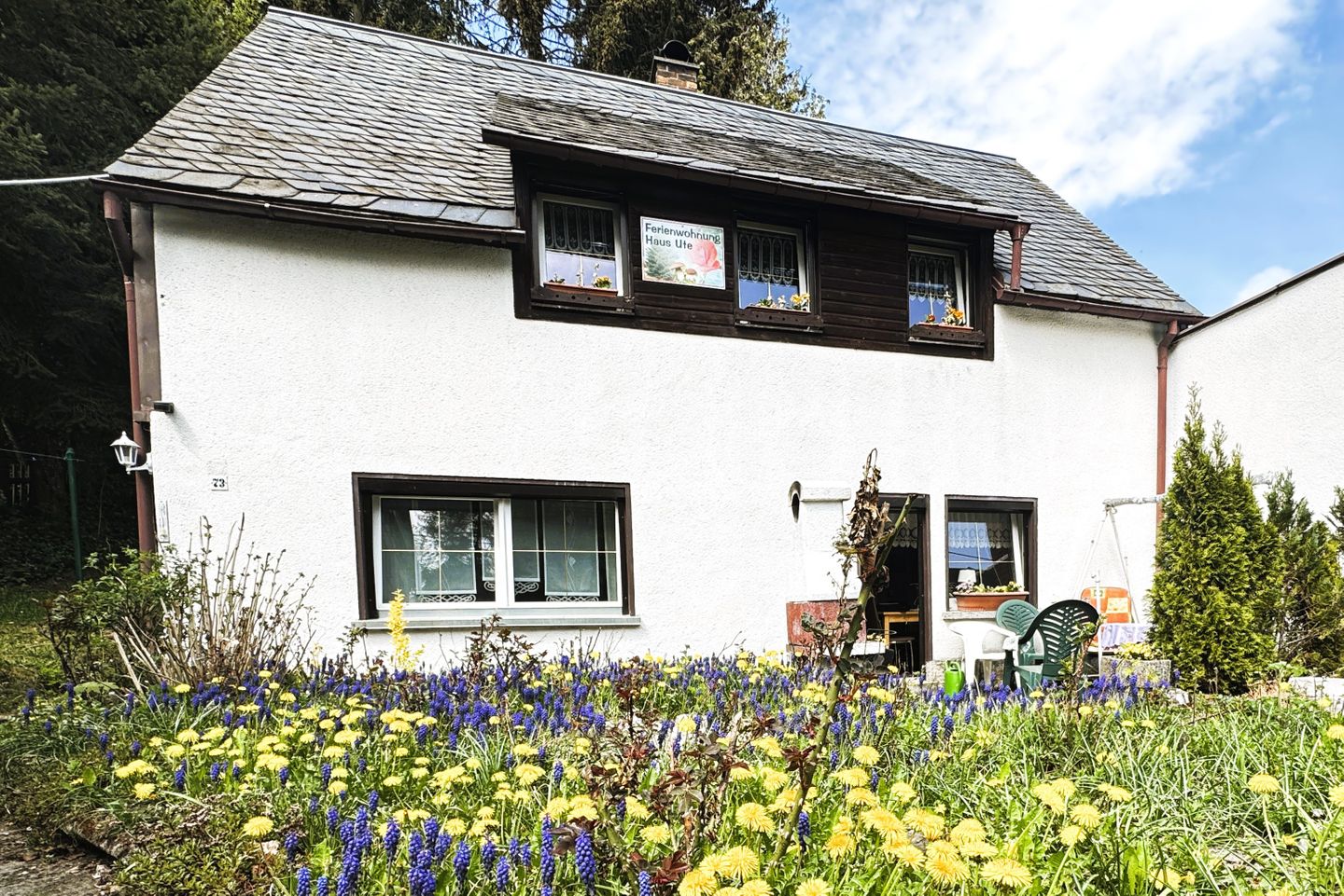  Haus Ute in Hundshübel – Gartenglück nahe der Talsperre Erzgebirge - 