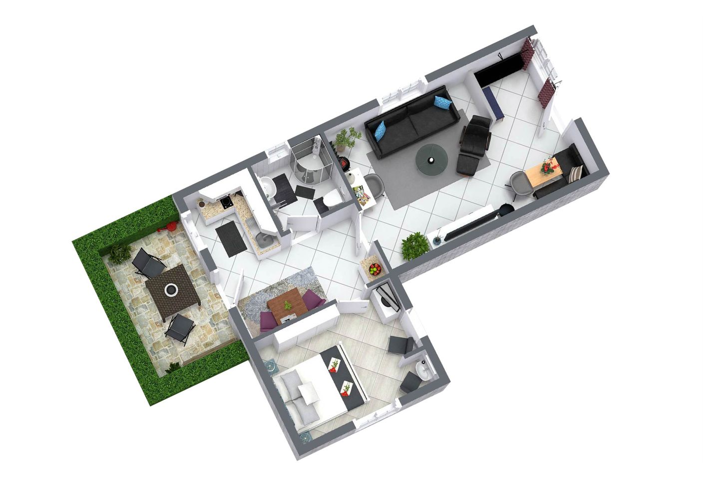  Ferienwohnung Sanddorn mit Terrasse und nur 400 m zum Strand Heringsdorf - Grundriss