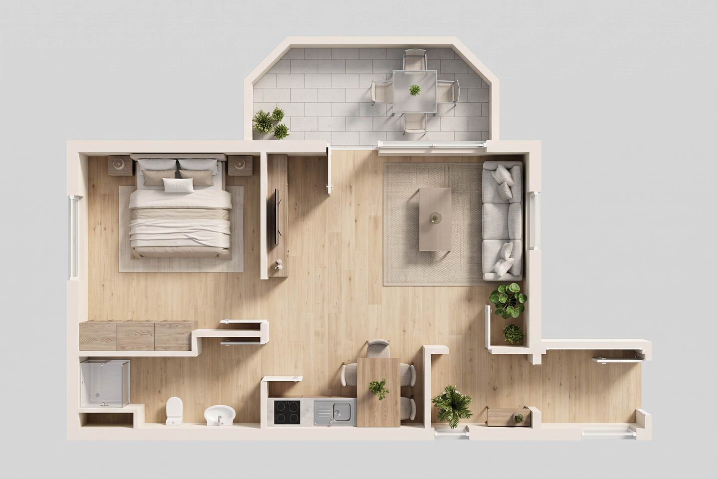 Haus Usedom App. MeeresOase nur 350 m zum Meer mit Terrasse Koserow - Grundriss