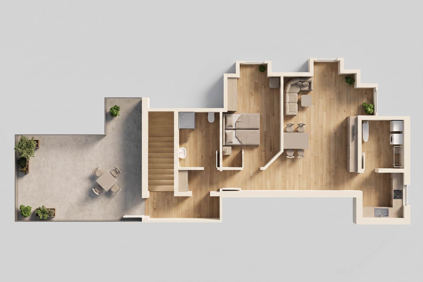 Haus Usedom App. MeeresKlang nur 350 m bis zum Strand mit Balkon Koserow - Grundriss