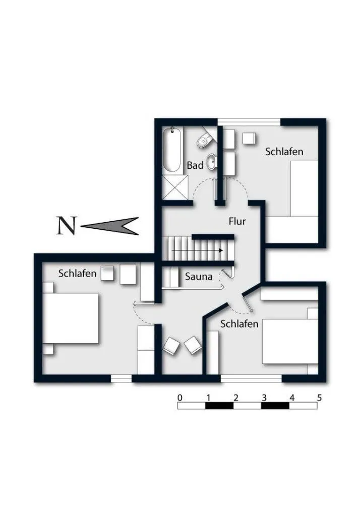 LH Westermüür, Hausteil 1 Braderup - Grundriss
