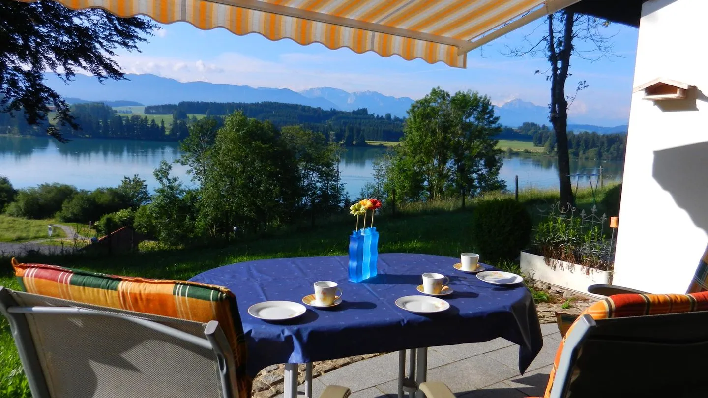 Feriendorf Hochbergle Haus 142 - Lechseeblick Lechbruck am See - Gartenblick