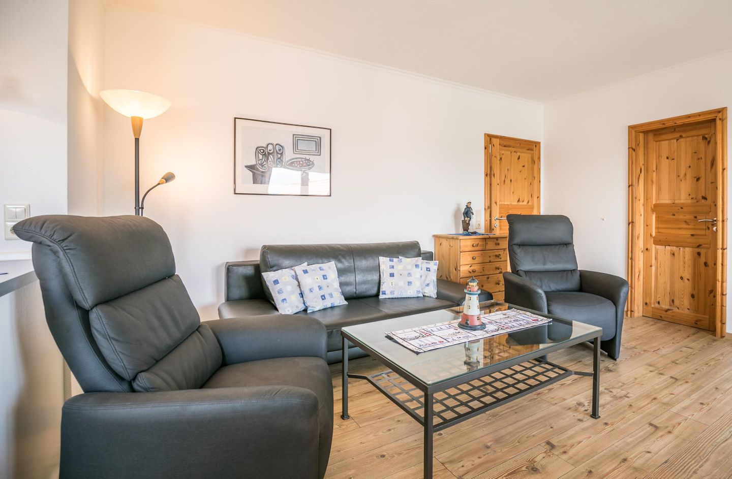 Ferienwohnung Nautik Wohnzimmer