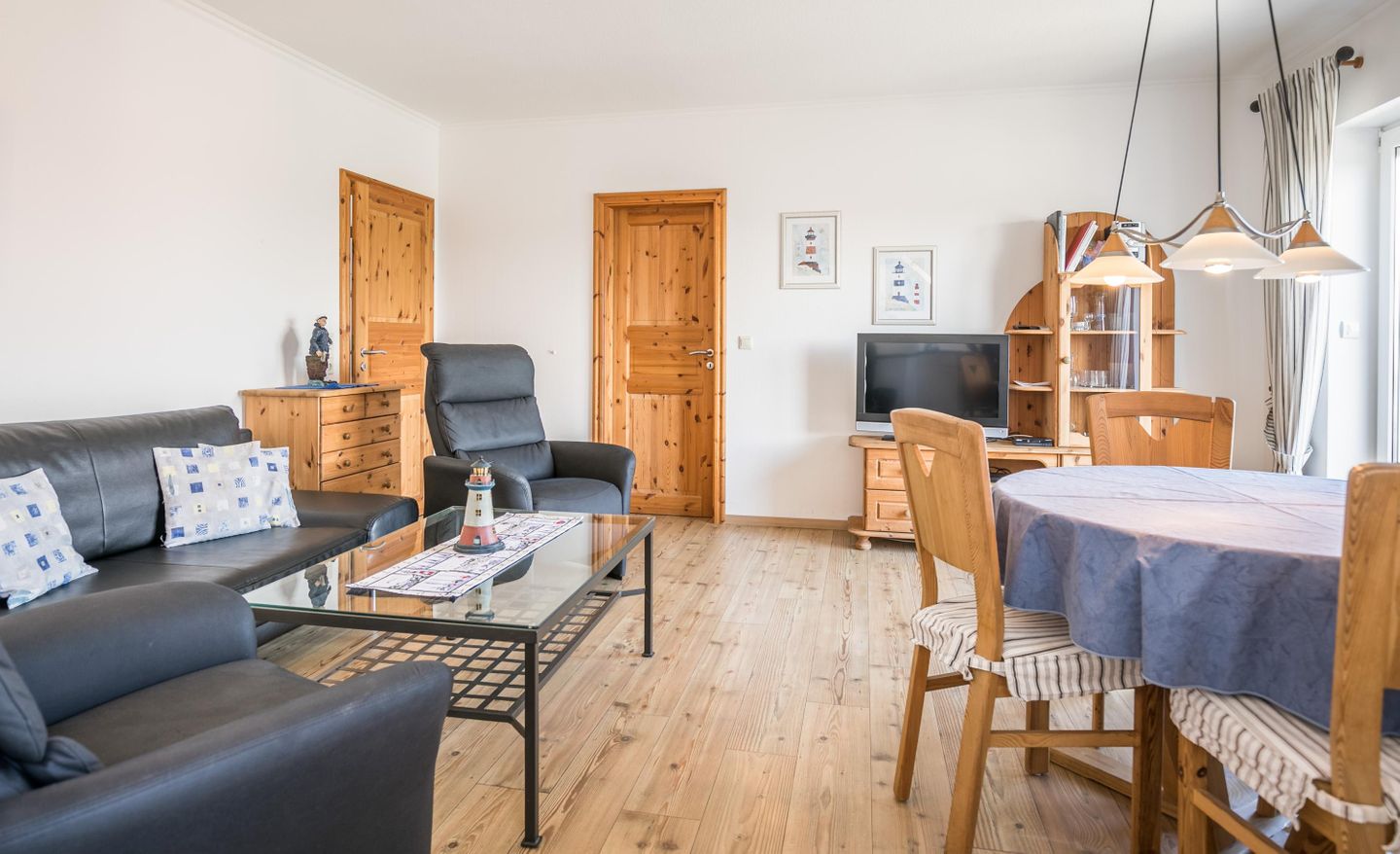 Ferienwohnung Nautik Wohnzimmer