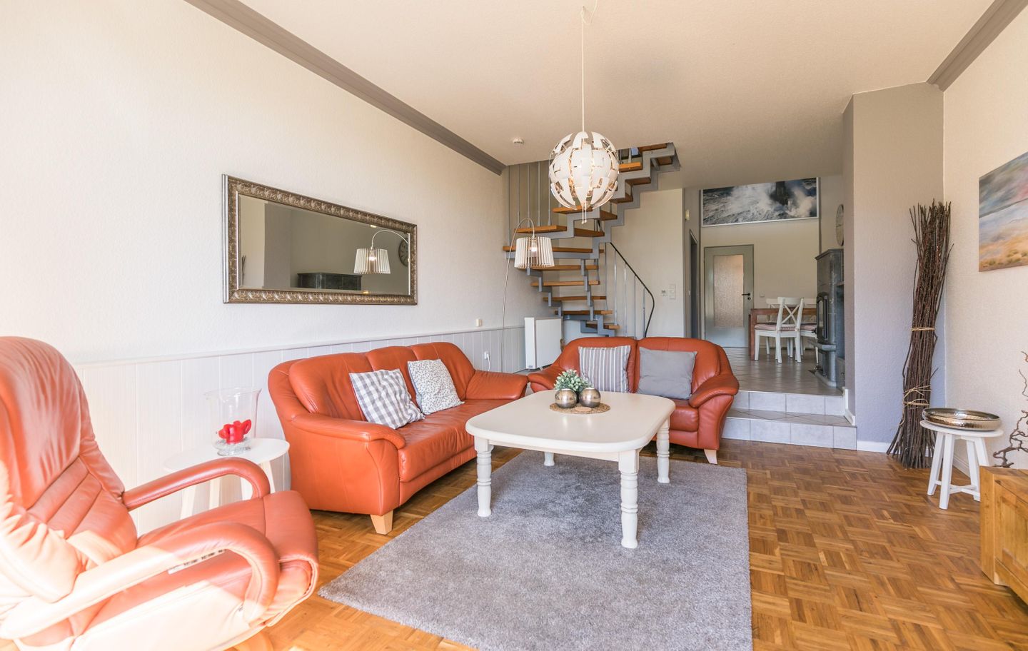 Ferienhaus Stinthus Wohnzimmer
