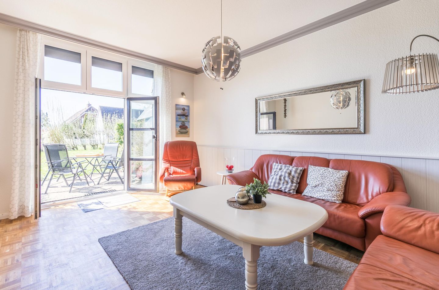 Ferienhaus Stinthus Wohnzimmer
