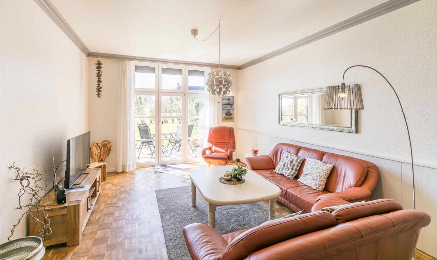 Ferienhaus Stinthus Wohnzimmer