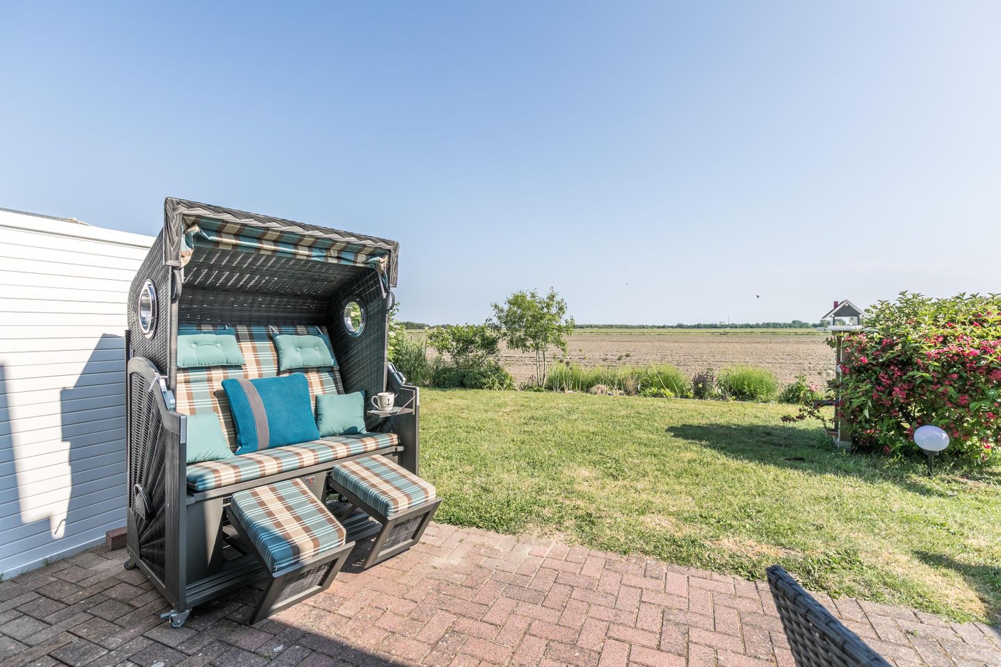 Ferienwohnung Lieblingsplatz Terrasse mit Strandkorb