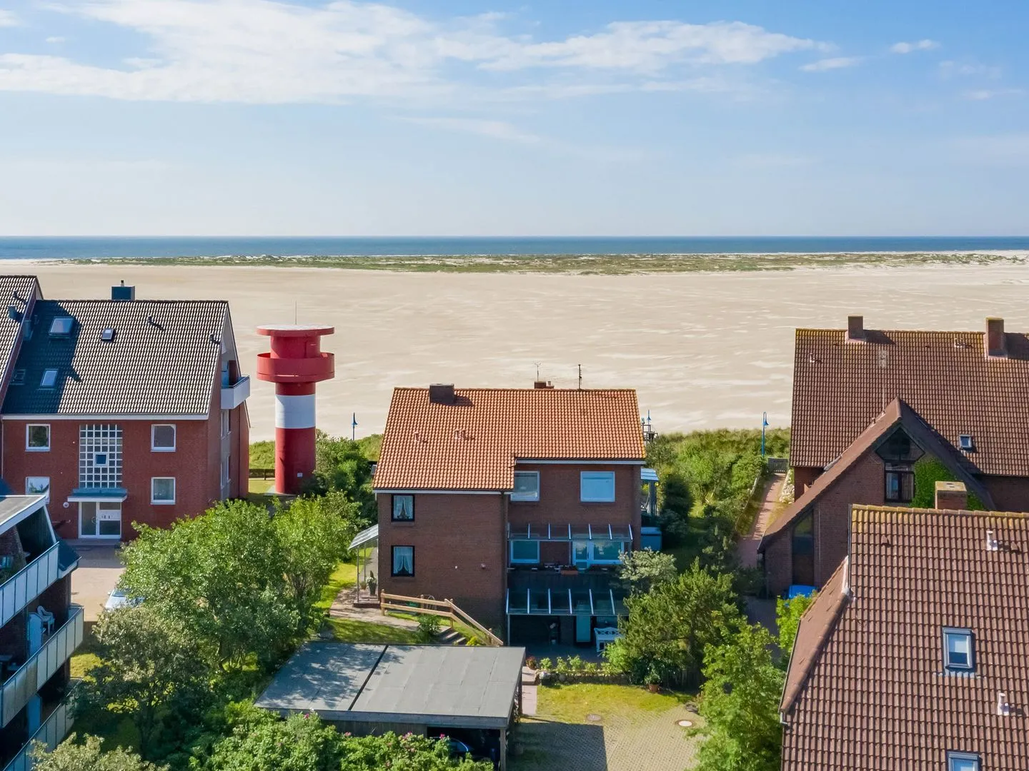 Haus Kap Hoorn Ferienwohnung Seeblick Wittdün auf Amrum - Haus Kap Hoorn in Wittdün, Blick Richtung Süden über den Kniepsand auf die Nordsee