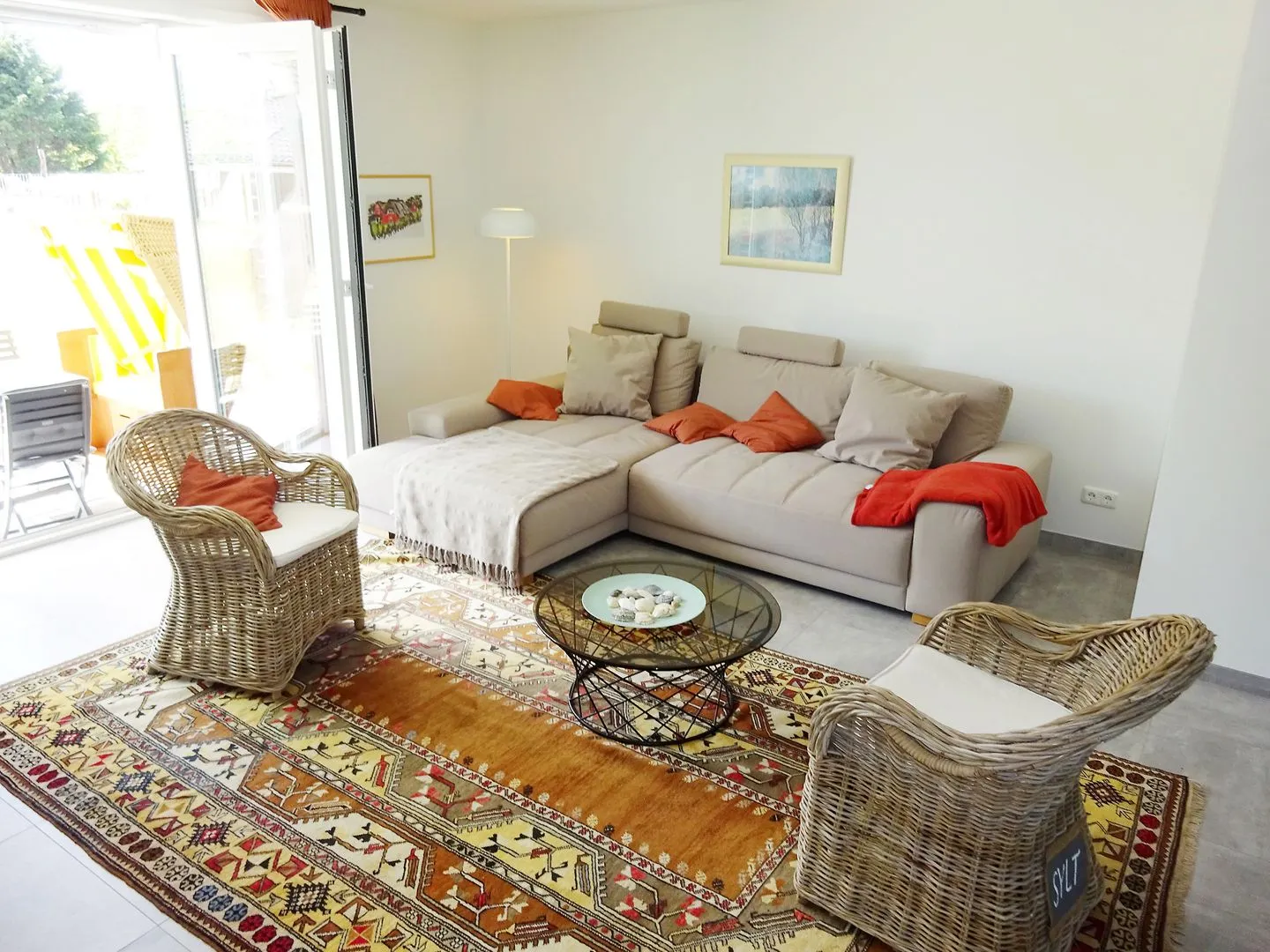 Haus *Weiße Düne* Ferienwohnung Weiße Düne 4 Wittdün auf Amrum - Wohnzimmer in der Ferienwohnung Weiße Düne 4 in Wittdün auf Amrum