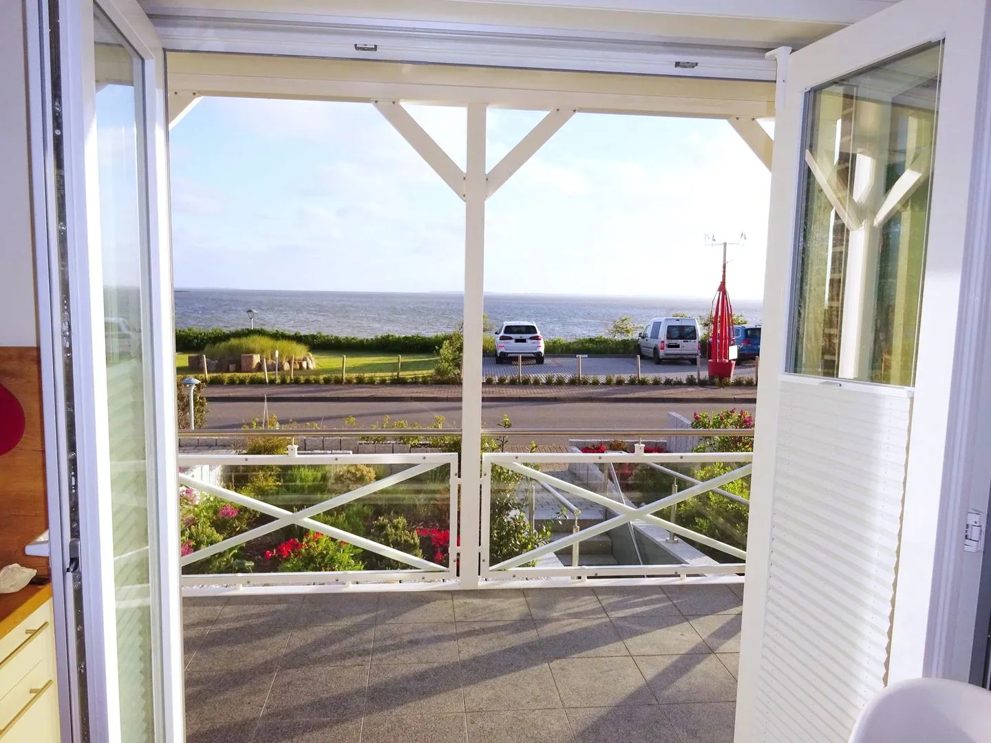 Haus *Weiße Düne* Ferienwohnung Weiße Düne 4 Wittdün auf Amrum - Nordbalkon der Ferienwohnung Weiße Düne 4 in Wittdün auf Amrum