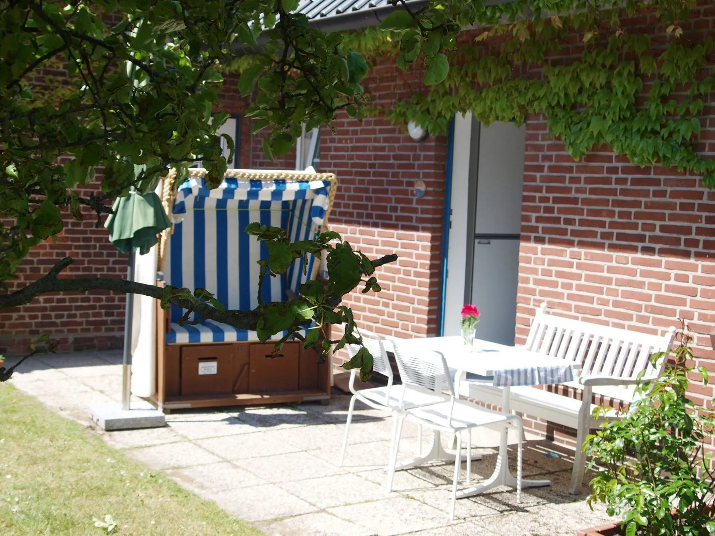 Haus Anneliese Ferienwohnung Welle Norddorf auf Amrum - Terrasse der Ferienwohnung Welle in Norddorf auf Amrum