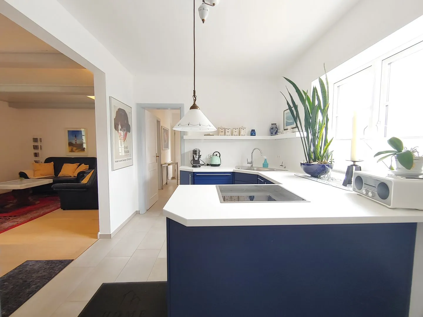 Erika's Hüs Ferienwohnung „Blä Waanang" Nebel auf Amrum - Küche / Küchenzeile