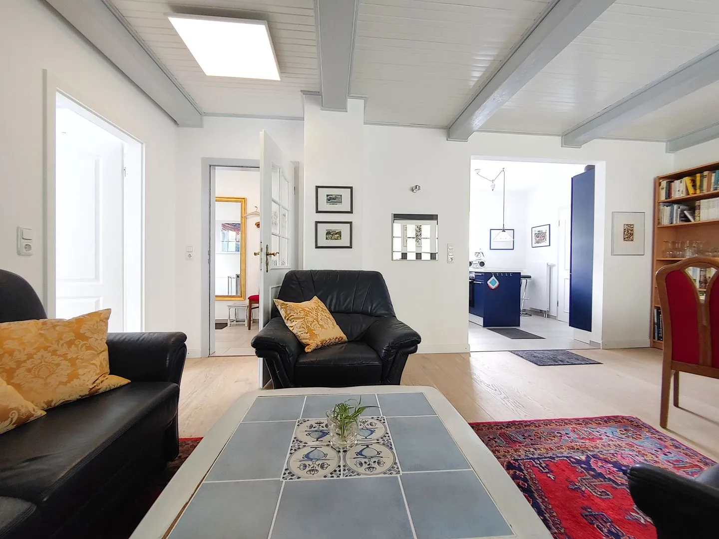 Erika's Hüs Ferienwohnung „Blä Waanang" Nebel auf Amrum - Wohnzimmer