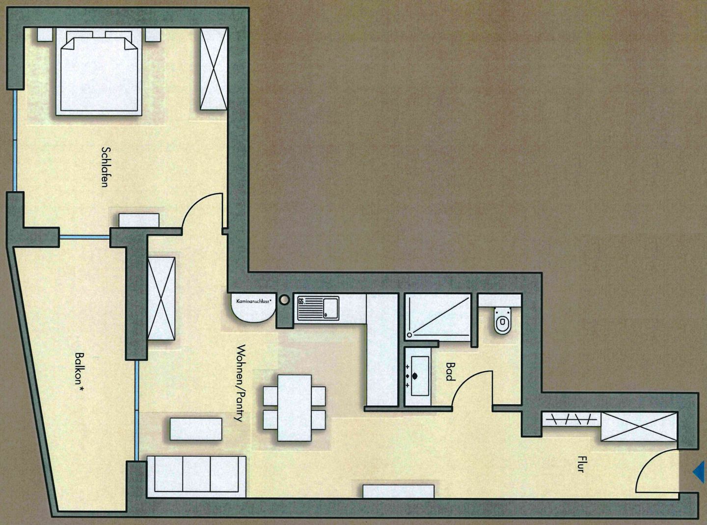 Logierhaus Friedrich WE 11 - "Strandmuschel" Ostseeheilbad Zingst - Grundriss