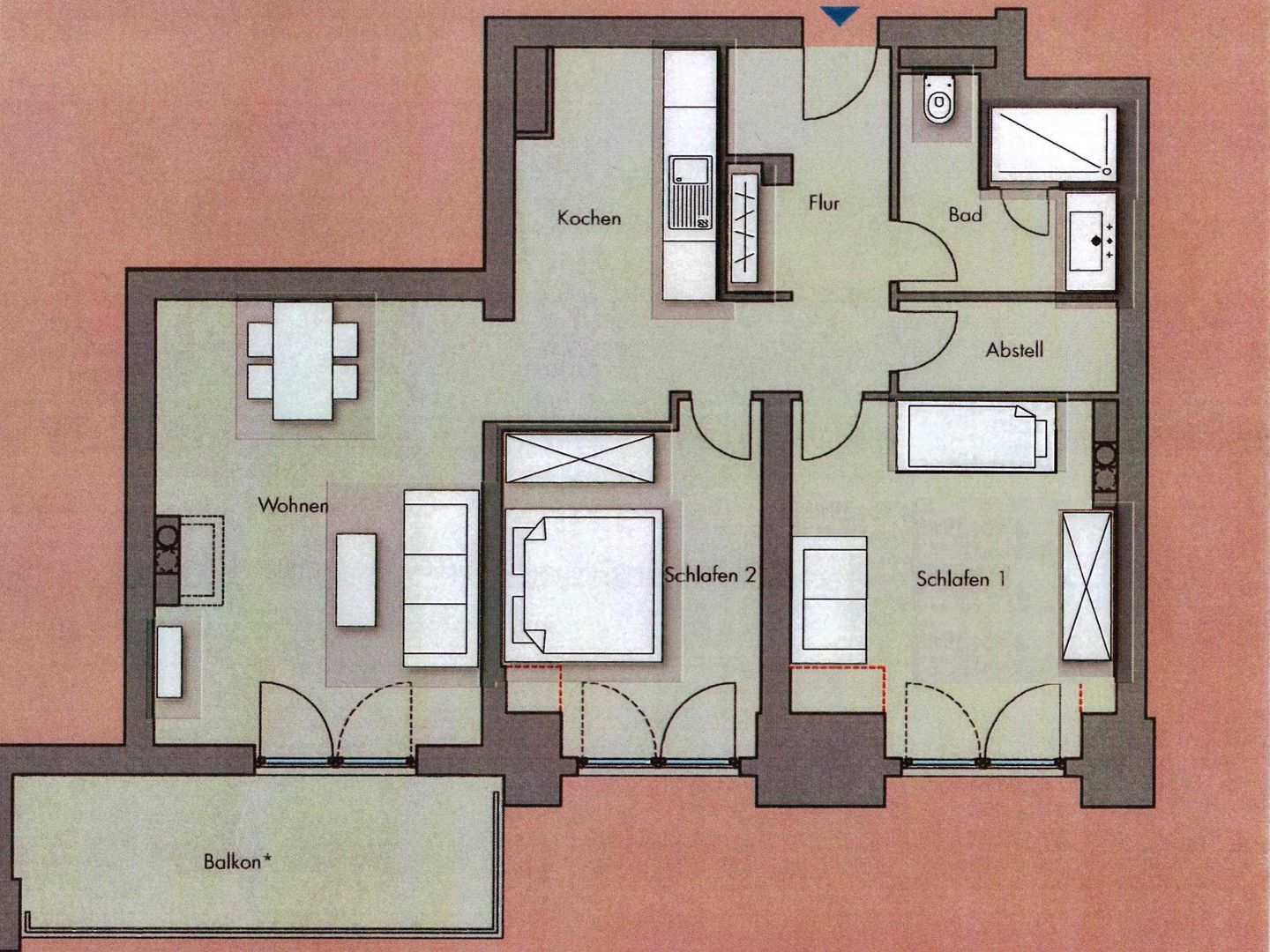 Logierhaus Friedrich WE 19 - "Weststrand" Ostseeheilbad Zingst - Grundriss