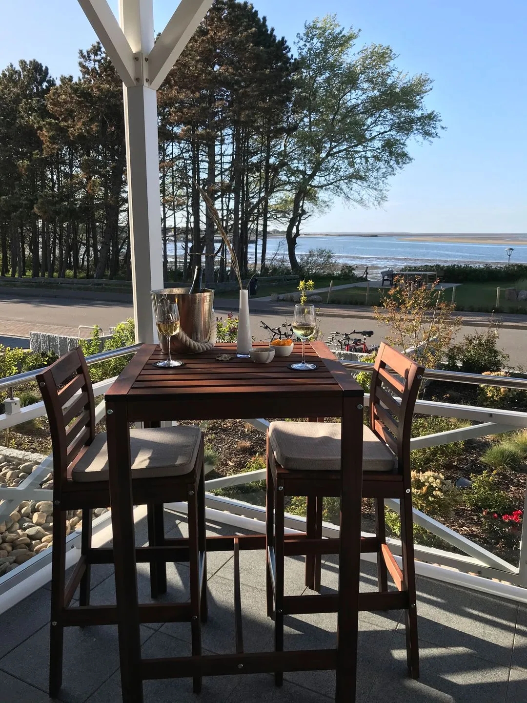 Haus *Weiße Düne* Ferienwohnung *Weiße Düne 3 / OceanView* Wittdün auf Amrum - Balkon mit Blick auf das Wattenmeer