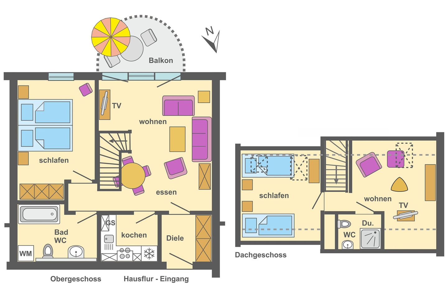 Ferienpark Freesenbruch Wohnung 3.5 - Muschelsucher Ostseeheilbad Zingst - Grundriss