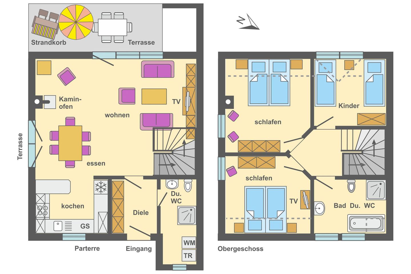 Ferienpark Freesenbruch Doppelhaushälfte 11 - Windflüchter Ostseeheilbad Zingst - Grundriss