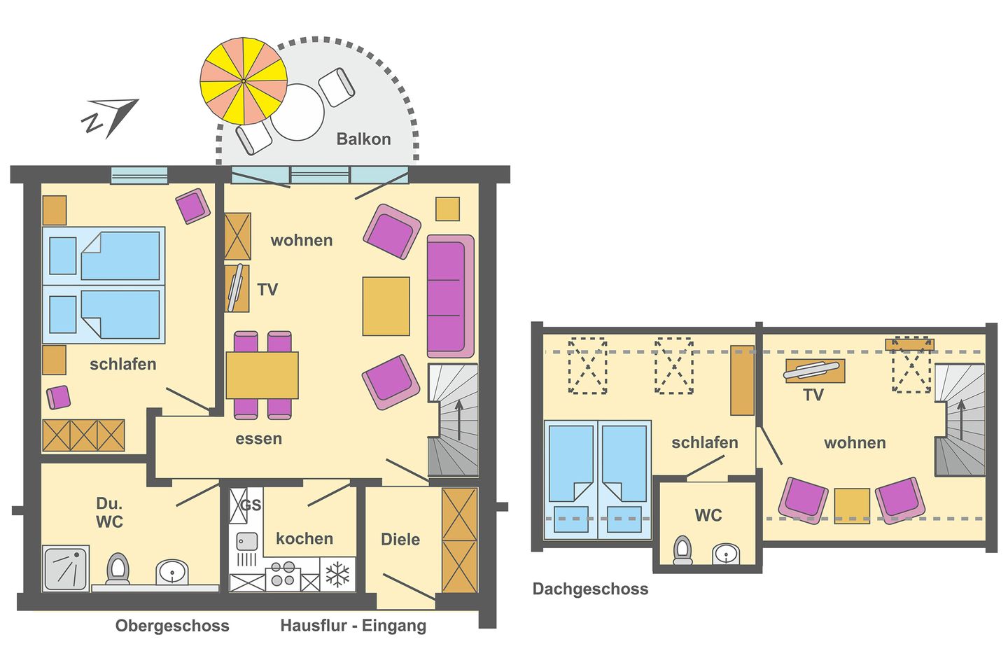 Ferienpark Freesenbruch Wohnung 1.5 - Amber Ostseeheilbad Zingst - Grundriss