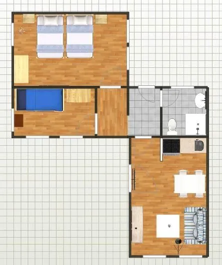 Hüs Sanskiin Ferienwohnung *Hopelfask* Süddorf auf Amrum - Grundriss der Ferienwohnung Hopelfask in Süddorf auf Amrum