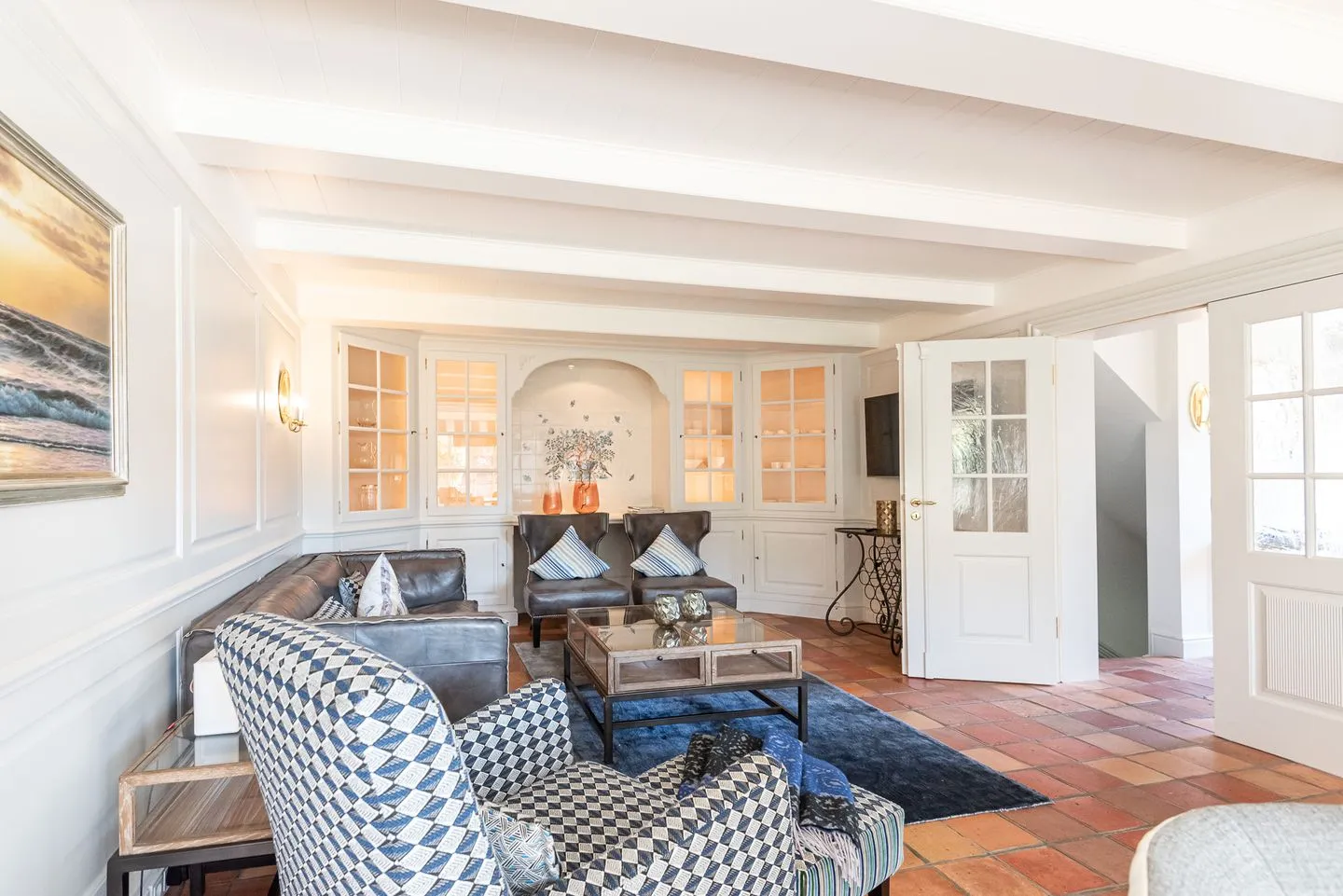 Rosenhaus unter Reet Kampen - Wohnzimmer