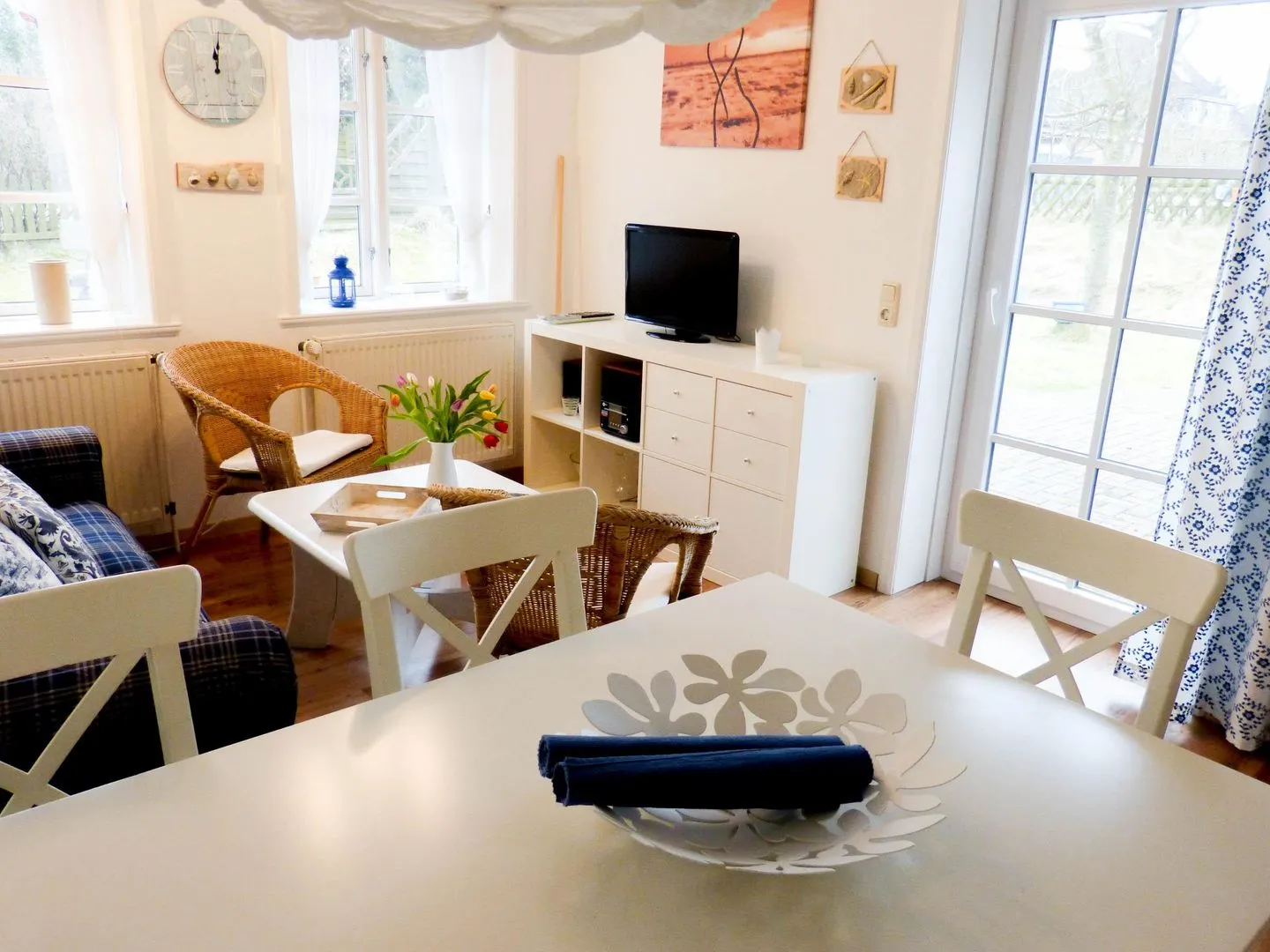 Hüs Sanskiin Ferienwohnung *Hopelfask* Süddorf auf Amrum - Wohnzimmer in der Ferienwohnung Hopelfask in Süddorf auf Amrum