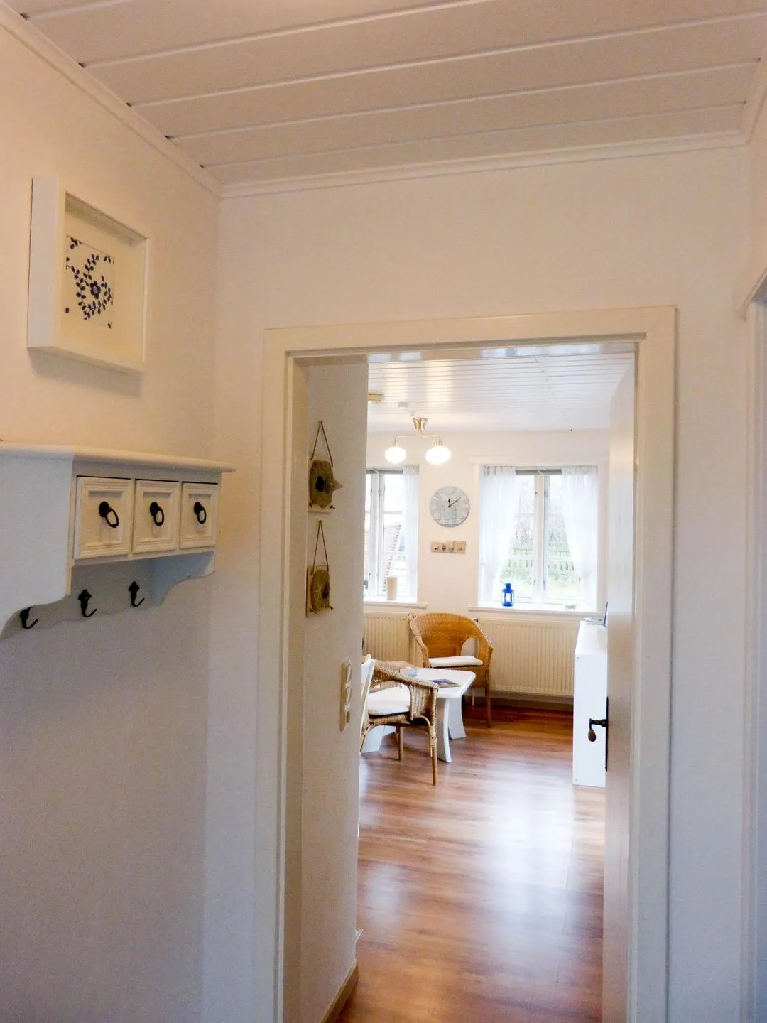 Hüs Sanskiin Ferienwohnung *Hopelfask* Süddorf auf Amrum - Blick in as Wohnzimmer in der Ferienwohnung Hopelfask in Süddorf auf Amrum