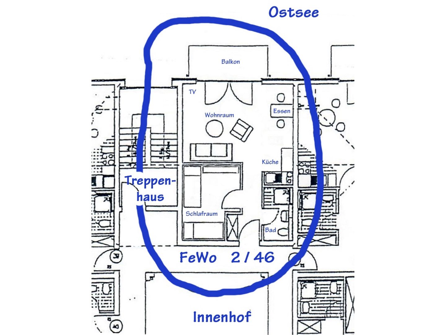 Residenz am Strand Wohnung 2-46 Ostseeheilbad Zingst - Grundriss