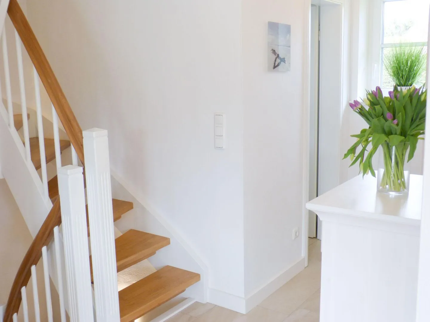 Heidehüs Friesenhaushälfte *Seepferdchen* Süddorf auf Amrum - Treppe in der Ferienwohnung Seepferdchen in Süddorf auf Amrum