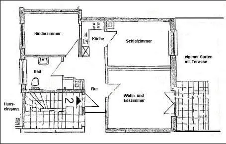 Haus Pesel Ferienwohnung *Reetblick* Norddorf auf Amrum - Grundriss der Ferienwohnung Reetblick in Norddorf auf Amrum