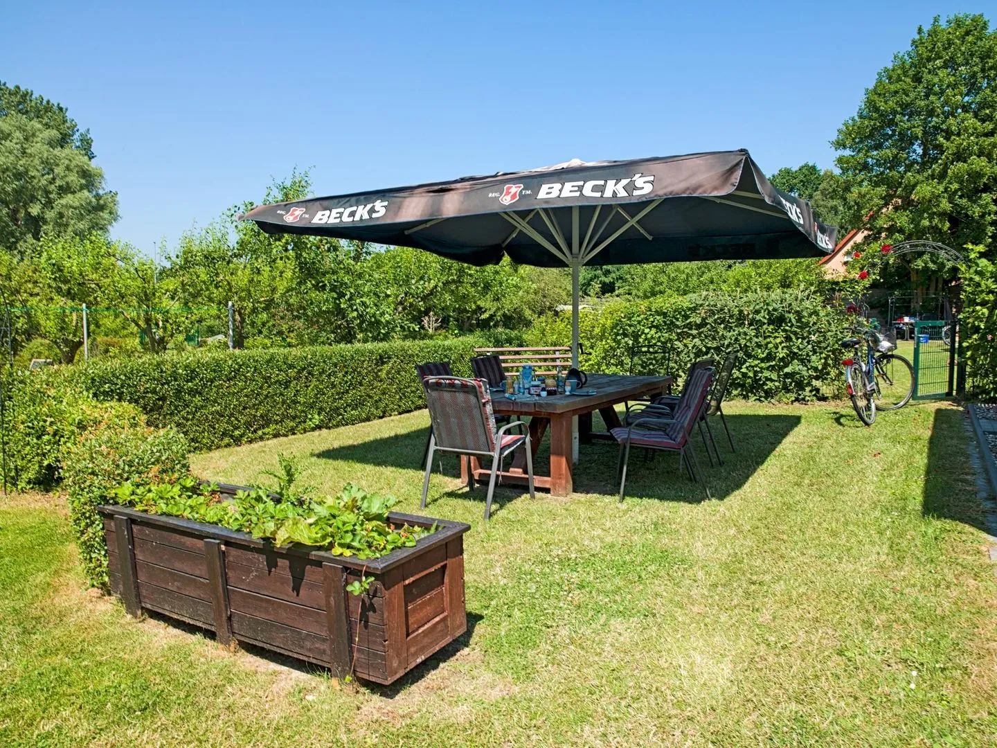 Ferienanlage Pfeiffer Haus Strandrose Gollwitz - Gartenblick
