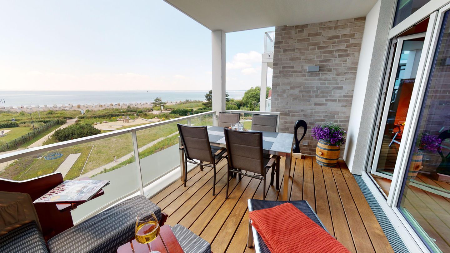 Strandlage-Ferienwohnung mit Sauna und Meerblick