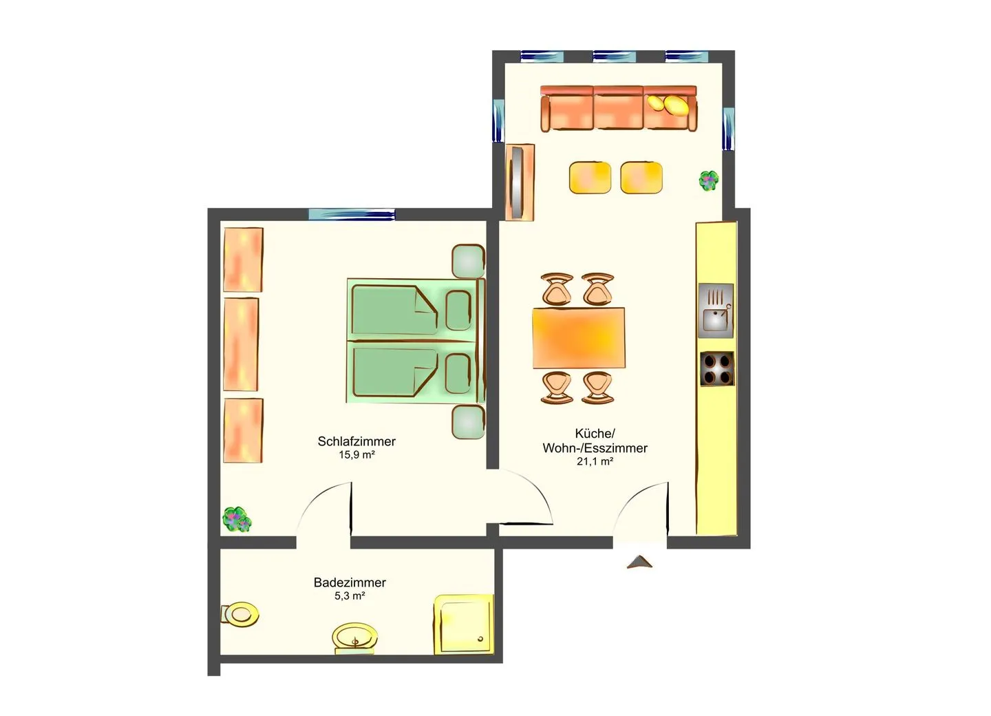 Haus Skanska App. Vimmerby Ostseebad Ahlbeck - Ferienwohnung Vimmerby