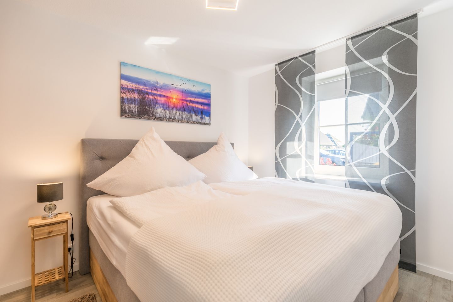 Ferienwohnung Land & Meer Schlafzimmer