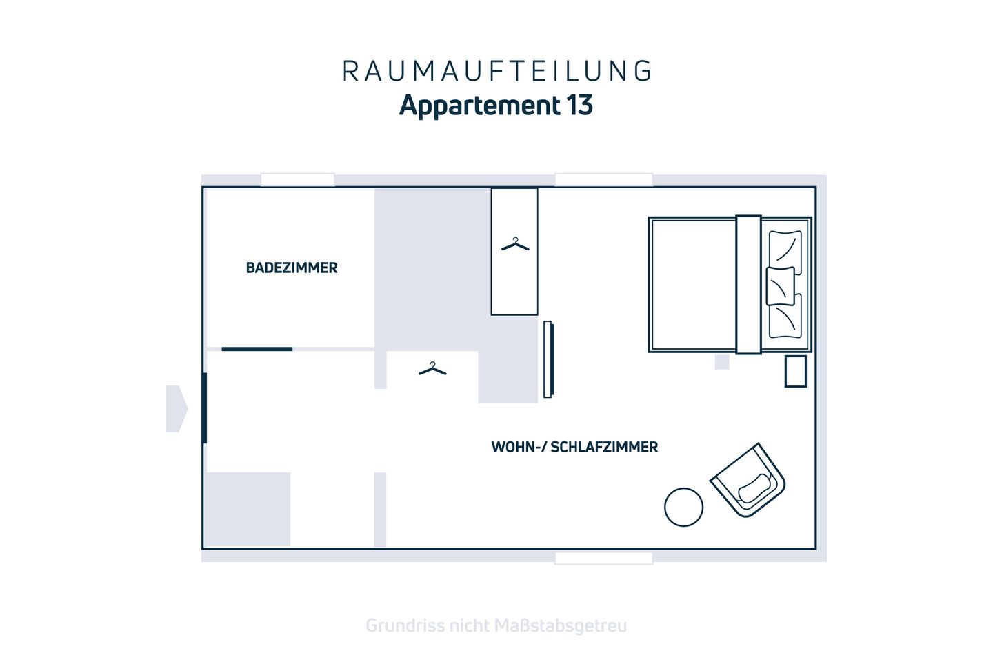  Dachgeschoss Ferienunterkunft ohne Küche in Strandnähe - Ideal für Kurztrips Haffkrug - Scharbeutz - Ansicht Raumaufteilung